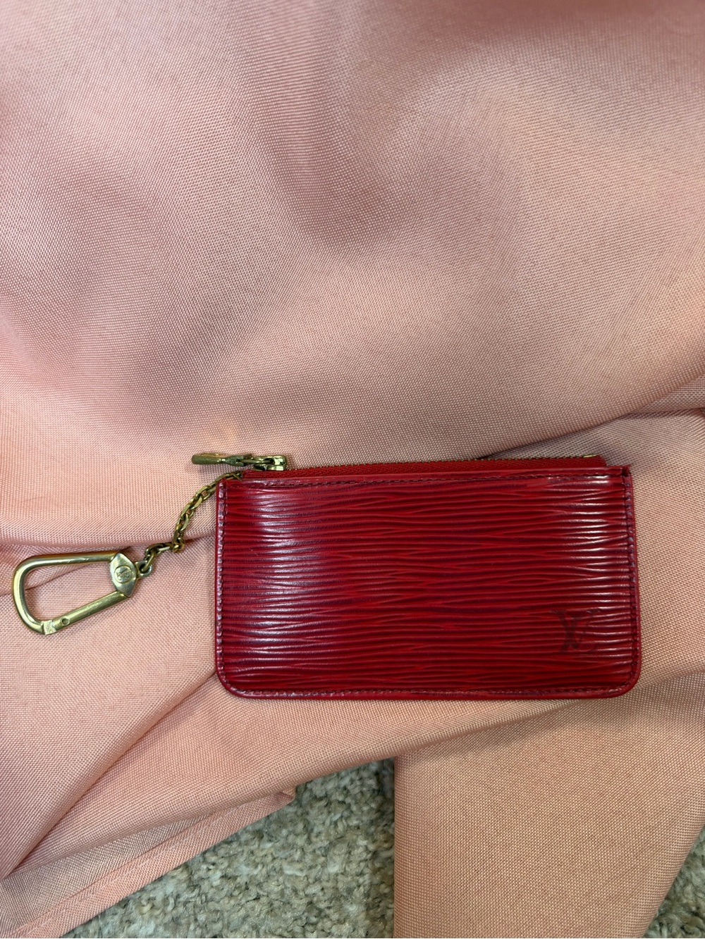 Louis Vuitton Red Epi Leather Key Pouch / Coin Purse ❤️